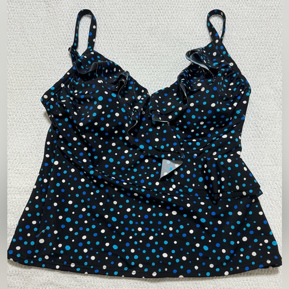 Miraclesuit Other - Miraclesuit Women Size 8 polka Dot Swim Tankini Top Ruffle Front